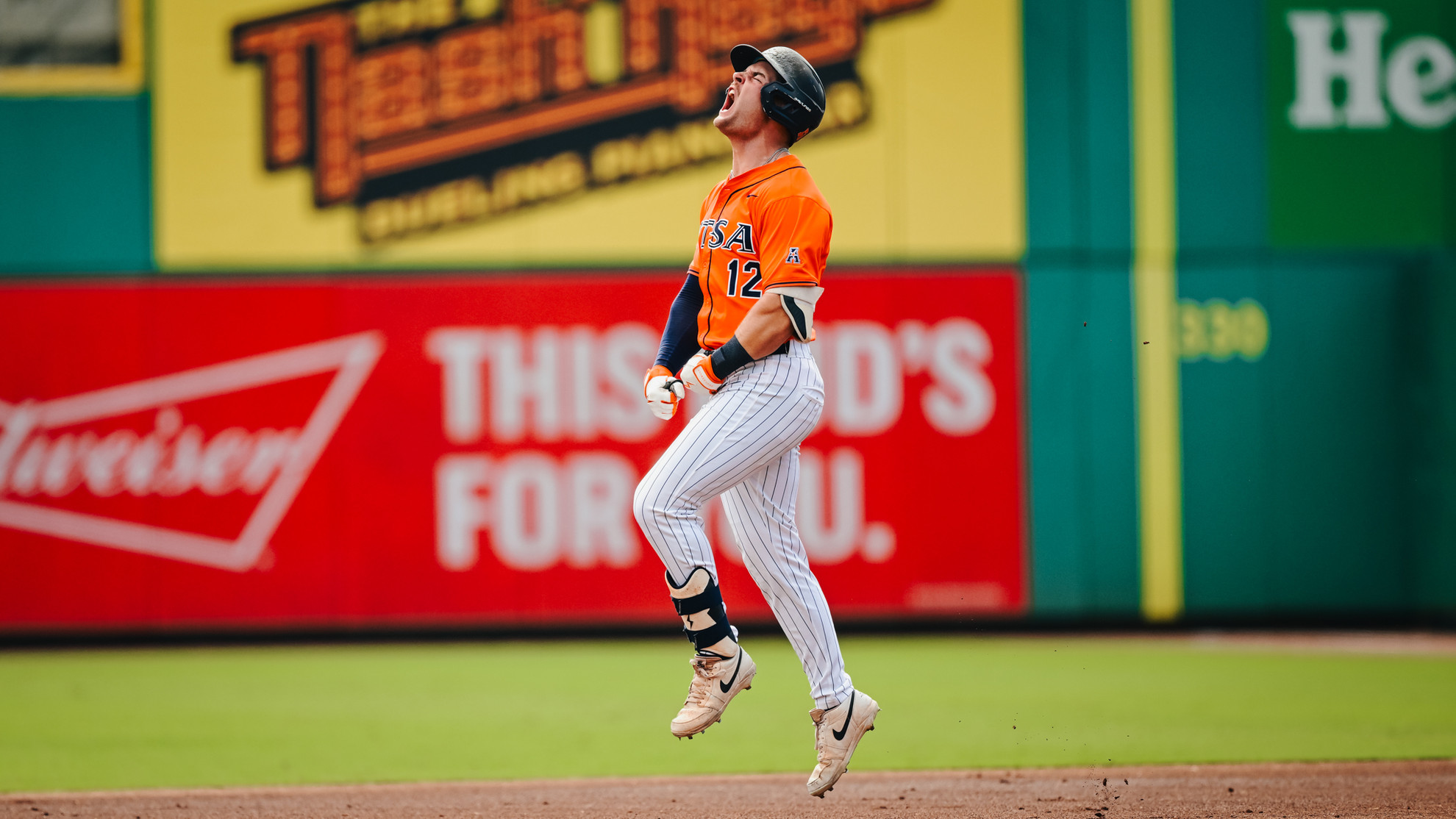 Drew Detlefsen Yells In Celebration After Solo Home Run During Saturday Neutral Win Over East Carolina (May 23, 2026 - Clearwater, Fla.)